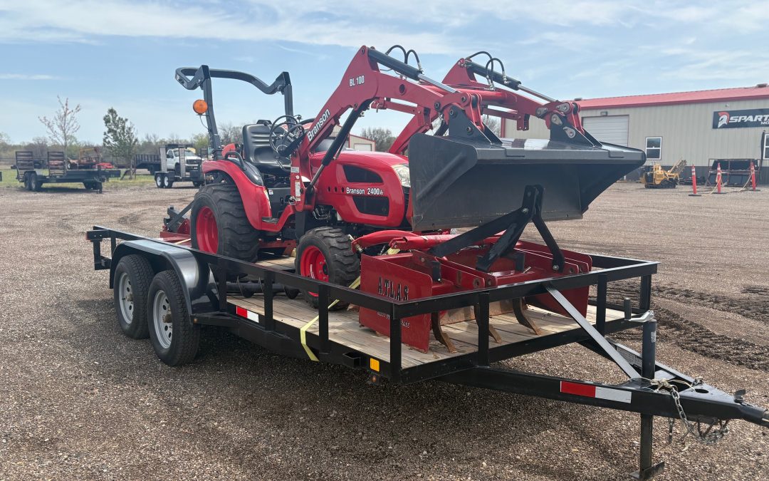2022 Branson 2400H Tractor w/ Trailer & Attachments - $24,000